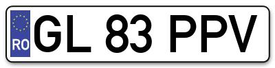 Placuta inmatriculare numar auto  GL-83-PPV, GL 83 PPV, GL83PPV