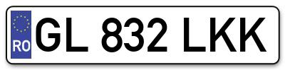 Placuta inmatriculare numar auto  GL-832-LKK, GL 832 LKK, GL832LKK
