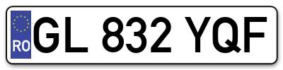Placuta inmatriculare numar auto  GL-832-YQF, GL 832 YQF, GL832YQF