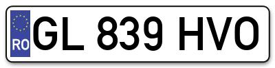 Placuta inmatriculare numar auto  GL-839-HVO, GL 839 HVO, GL839HVO