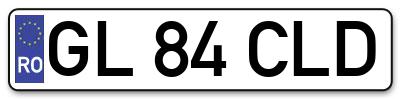 Placuta inmatriculare numar auto  GL-84-CLD, GL 84 CLD, GL84CLD