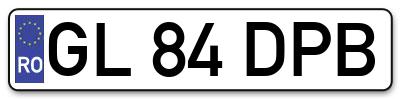 Placuta inmatriculare numar auto  GL-84-DPB, GL 84 DPB, GL84DPB