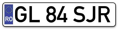 Placuta inmatriculare numar auto  GL-84-SJR, GL 84 SJR, GL84SJR