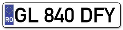 Placuta inmatriculare numar auto  GL-840-DFY, GL 840 DFY, GL840DFY
