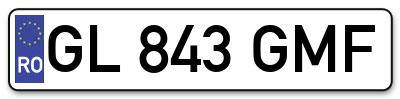 Placuta inmatriculare numar auto  GL-843-GMF, GL 843 GMF, GL843GMF