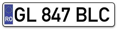 Placuta inmatriculare numar auto  GL-847-BLC, GL 847 BLC, GL847BLC