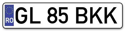 Placuta inmatriculare numar auto  GL-85-BKK, GL 85 BKK, GL85BKK