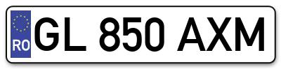 Placuta inmatriculare numar auto  GL-850-AXM, GL 850 AXM, GL850AXM