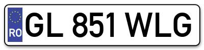 Placuta inmatriculare numar auto  GL-851-WLG, GL 851 WLG, GL851WLG