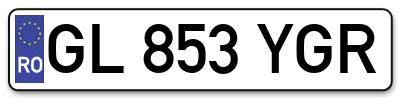 Placuta inmatriculare numar auto  GL-853-YGR, GL 853 YGR, GL853YGR