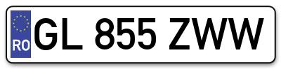 Placuta inmatriculare numar auto  GL-855-ZWW, GL 855 ZWW, GL855ZWW