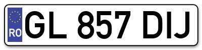 Placuta inmatriculare numar auto  GL-857-DIJ, GL 857 DIJ, GL857DIJ