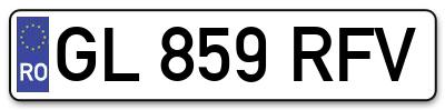 Placuta inmatriculare numar auto  GL-859-RFV, GL 859 RFV, GL859RFV
