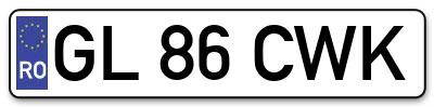 Placuta inmatriculare numar auto  GL-86-CWK, GL 86 CWK, GL86CWK