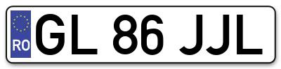 Placuta inmatriculare numar auto  GL-86-JJL, GL 86 JJL, GL86JJL