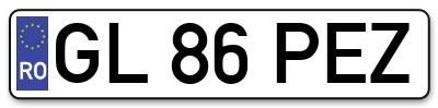 Placuta inmatriculare numar auto  GL-86-PEZ, GL 86 PEZ, GL86PEZ