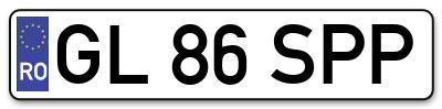 Placuta inmatriculare numar auto  GL-86-SPP, GL 86 SPP, GL86SPP