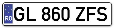 Placuta inmatriculare numar auto  GL-860-ZFS, GL 860 ZFS, GL860ZFS