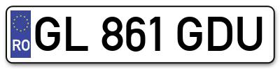 Placuta inmatriculare numar auto  GL-861-GDU, GL 861 GDU, GL861GDU