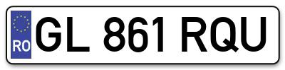 Placuta inmatriculare numar auto  GL-861-RQU, GL 861 RQU, GL861RQU