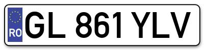 Placuta inmatriculare numar auto  GL-861-YLV, GL 861 YLV, GL861YLV