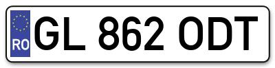 Placuta inmatriculare numar auto  GL-862-ODT, GL 862 ODT, GL862ODT
