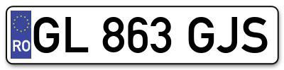 Placuta inmatriculare numar auto  GL-863-GJS, GL 863 GJS, GL863GJS