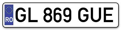 Placuta inmatriculare numar auto  GL-869-GUE, GL 869 GUE, GL869GUE