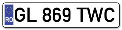 Placuta inmatriculare numar auto  GL-869-TWC, GL 869 TWC, GL869TWC