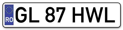 Placuta inmatriculare numar auto  GL-87-HWL, GL 87 HWL, GL87HWL