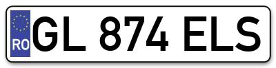 Placuta inmatriculare numar auto  GL-874-ELS, GL 874 ELS, GL874ELS