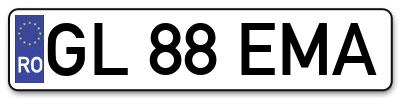 Placuta inmatriculare numar auto  GL-88-EMA, GL 88 EMA, GL88EMA