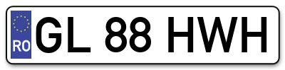 Placuta inmatriculare numar auto  GL-88-HWH, GL 88 HWH, GL88HWH
