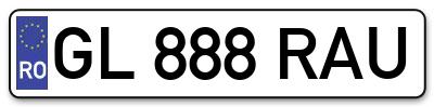 Placuta inmatriculare numar auto  GL-888-RAU, GL 888 RAU, GL888RAU