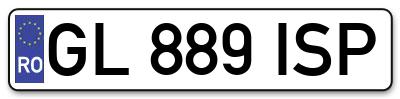Placuta inmatriculare numar auto  GL-889-ISP, GL 889 ISP, GL889ISP