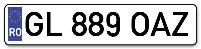 Placuta inmatriculare numar auto  GL-889-OAZ, GL 889 OAZ, GL889OAZ