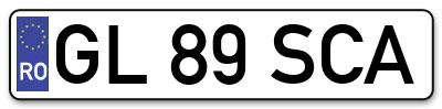 Placuta inmatriculare numar auto  GL-89-SCA, GL 89 SCA, GL89SCA