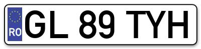 Placuta inmatriculare numar auto  GL-89-TYH, GL 89 TYH, GL89TYH