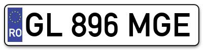 Placuta inmatriculare numar auto  GL-896-MGE, GL 896 MGE, GL896MGE