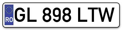 Placuta inmatriculare numar auto  GL-898-LTW, GL 898 LTW, GL898LTW