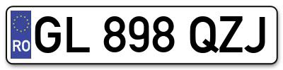 Placuta inmatriculare numar auto  GL-898-QZJ, GL 898 QZJ, GL898QZJ