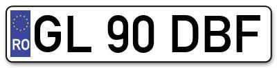 Placuta inmatriculare numar auto  GL-90-DBF, GL 90 DBF, GL90DBF