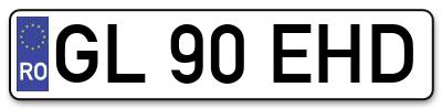 Placuta inmatriculare numar auto  GL-90-EHD, GL 90 EHD, GL90EHD