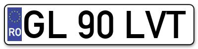 Placuta inmatriculare numar auto  GL-90-LVT, GL 90 LVT, GL90LVT