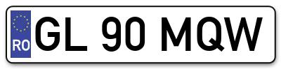 Placuta inmatriculare numar auto  GL-90-MQW, GL 90 MQW, GL90MQW