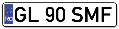 Placuta inmatriculare numar auto  GL-90-SMF, GL 90 SMF, GL90SMF