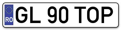 Placuta inmatriculare numar auto  GL-90-TOP, GL 90 TOP, GL90TOP