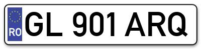 Placuta inmatriculare numar auto  GL-901-ARQ, GL 901 ARQ, GL901ARQ