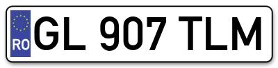 Placuta inmatriculare numar auto  GL-907-TLM, GL 907 TLM, GL907TLM