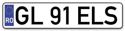 Placuta inmatriculare numar auto  GL-91-ELS, GL 91 ELS, GL91ELS